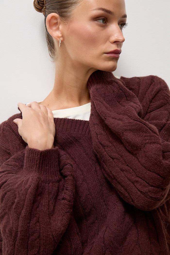 Sweter damski z wełną Answear.LAB lu4410.FWK brązowy