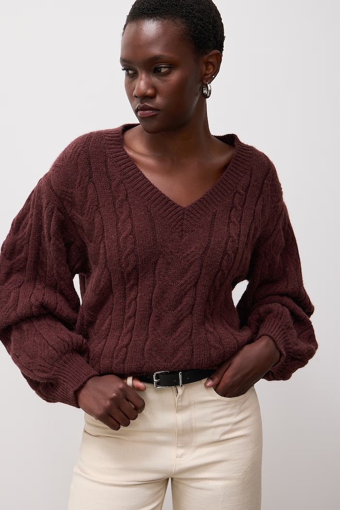 Sweter damski z wełną Answear.LAB lu4410.FWK brązowy