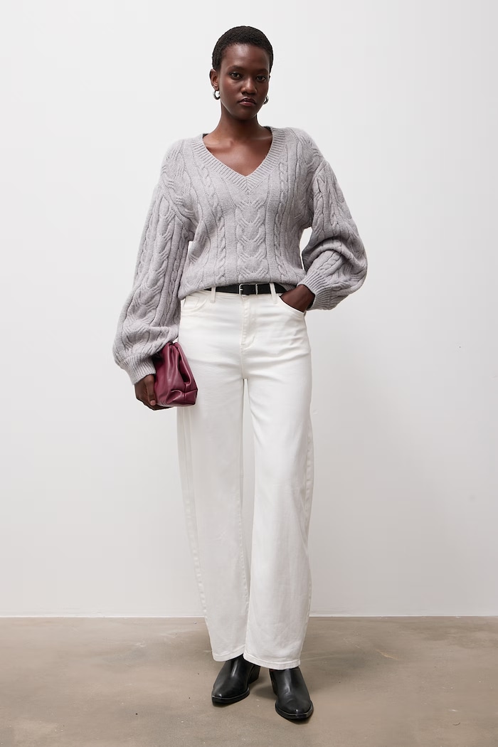 Answear.LAB Sweter damski z wełną lu4410.FWK szary WA25