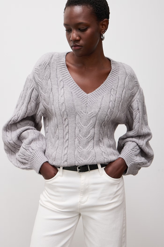 Sweter damski z wełną Answear.LAB lu4410.FWK szary