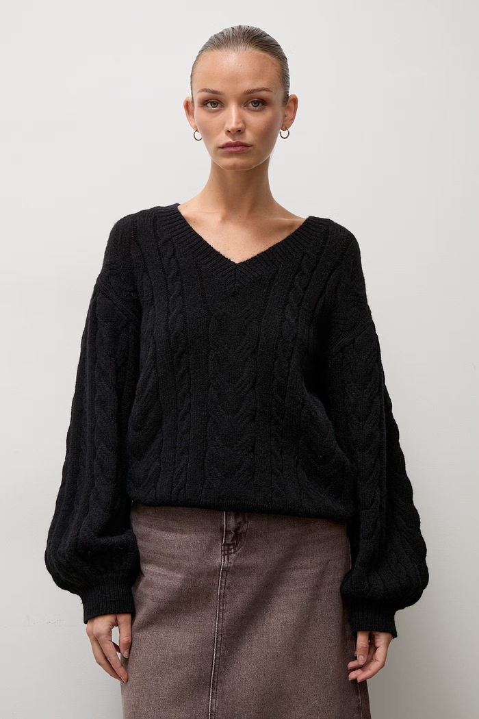 Answear.LAB sweter damski z wełną czarny lu4410.FWK