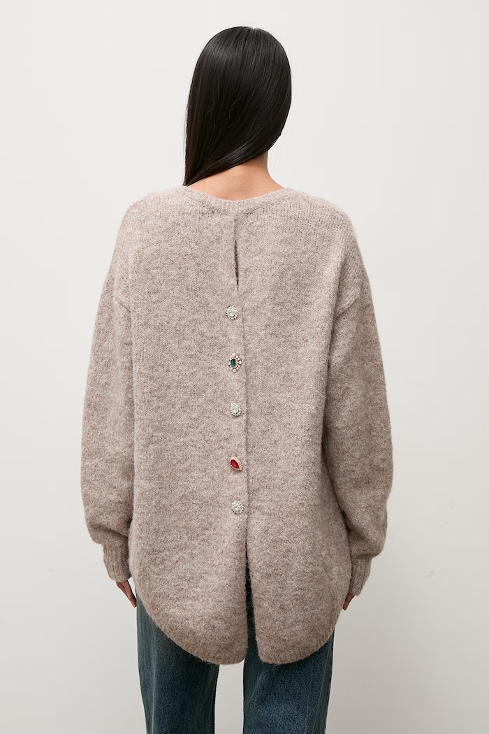 Sweter damski z dodatkiem wełny Answear.LAB beżowy 2521.FH