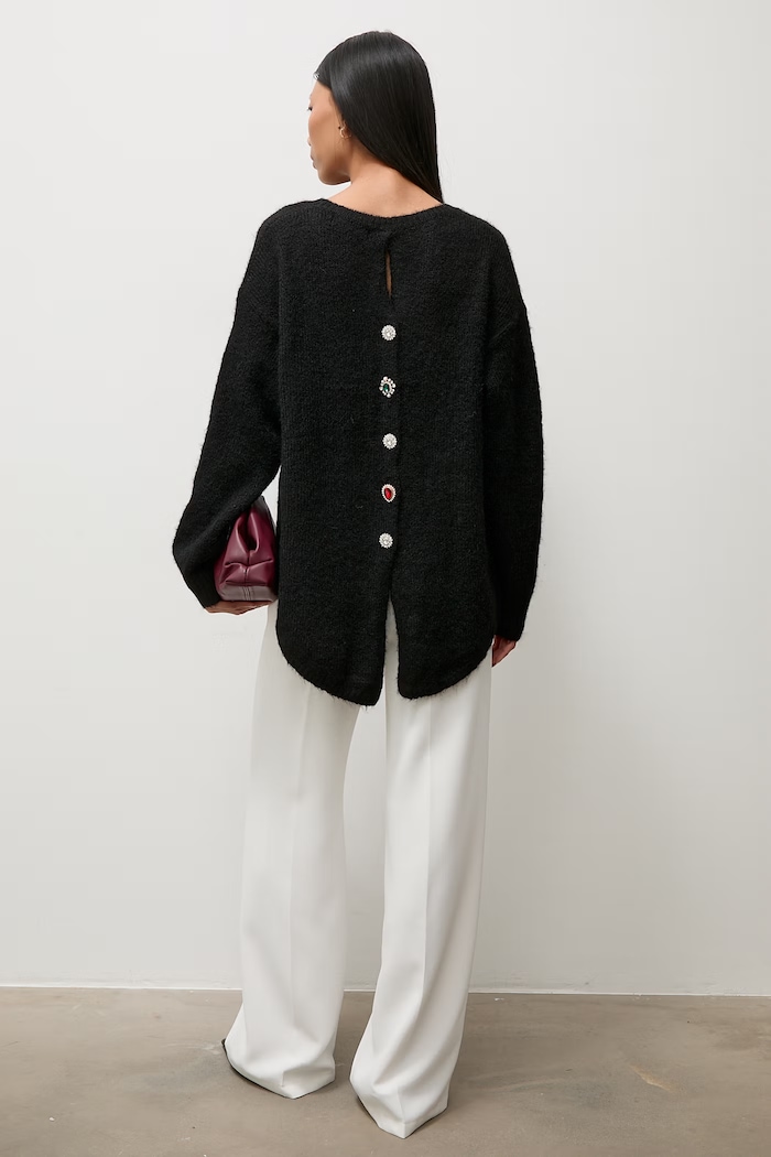 Answear.LAB Sweter damski z dodatkiem wełny 2521.FH czarny WA25