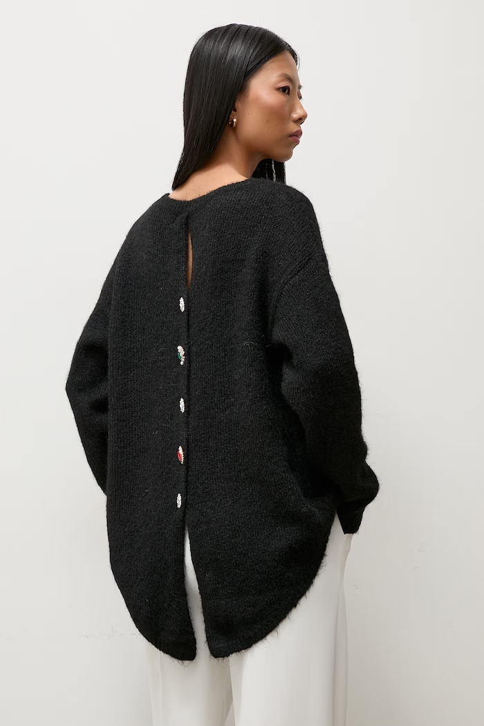 Sweter damski z dodatkiem wełny Answear.LAB 2521.FH czarny