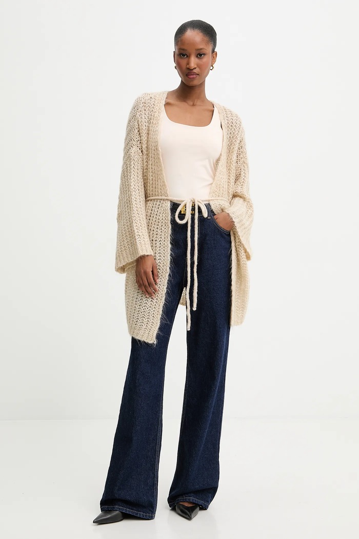 Answear.LAB cardigan din amestec de lână 10421.iak bej WS26