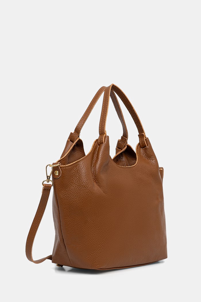 Answear.LAB kabelka typu shopper dámska kožená 1239.hak hnedá WS26