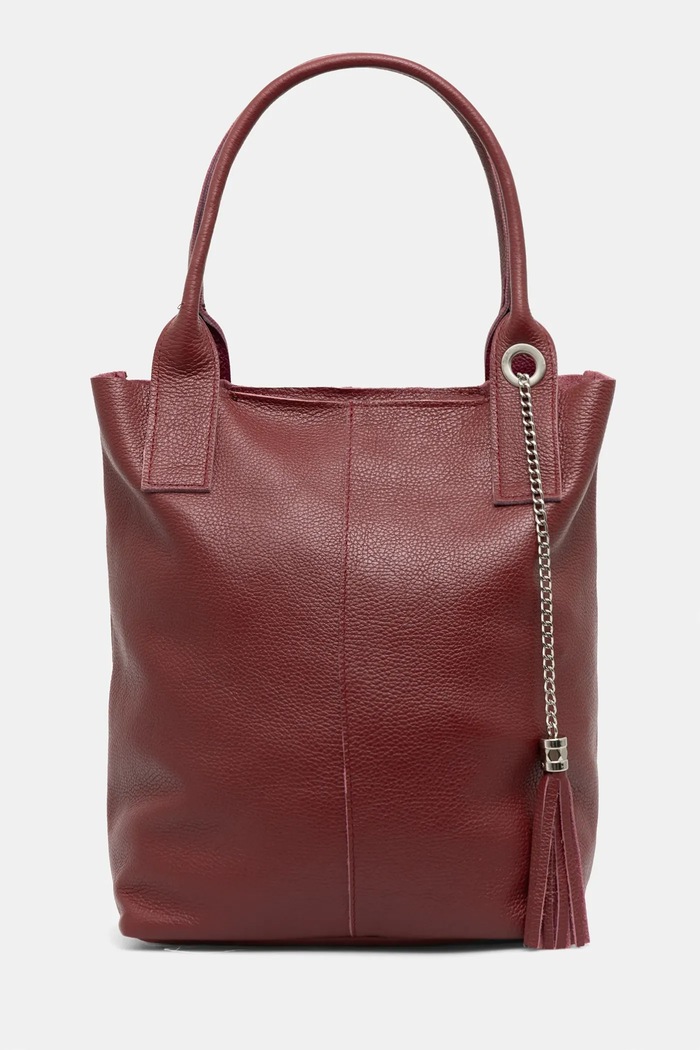 Answear Lab poseta de piele uni burgundia 100400.hak