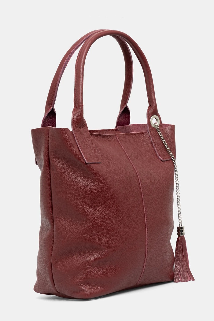 Answear Lab poseta de piele 100400.hak burgundia WS26
