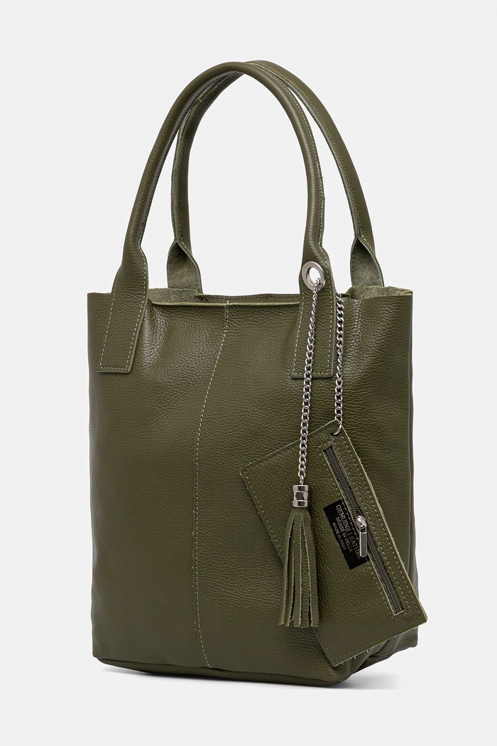 Answear Lab poseta de piele 100400.hak verde WS26