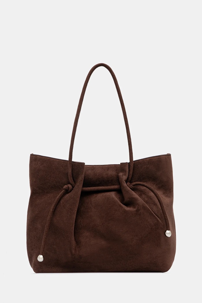 Answear.LAB shopper γυναικεία από απομίμηση σουέτ υφασμάτινο καφέ YP-21768.clk