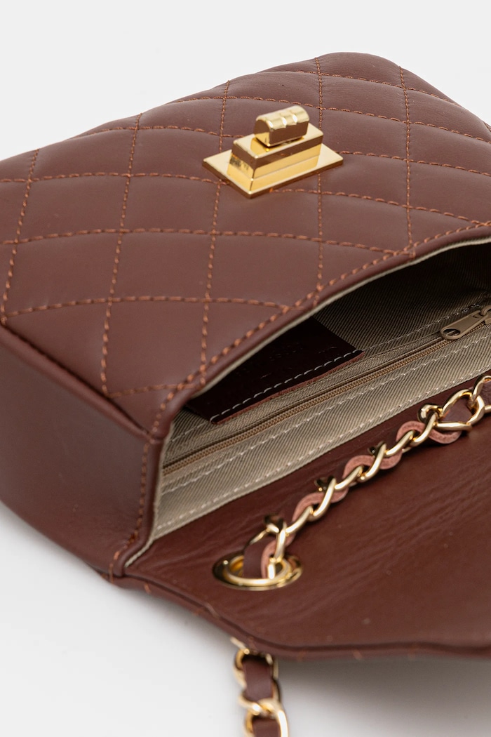Answear.LAB torebka crossbody damska skórzana 0067.hak brązowy