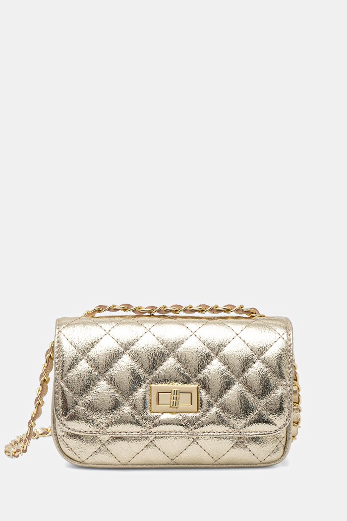 Answear.LAB crossbody kabelka dámska kožená zlatá 0067.hak