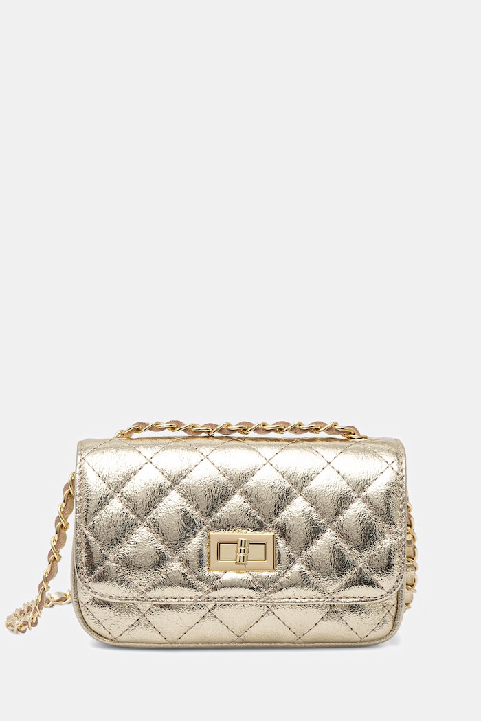 Answear.LAB crossbody kabelka dámska kožená zlatá 0067.hak
