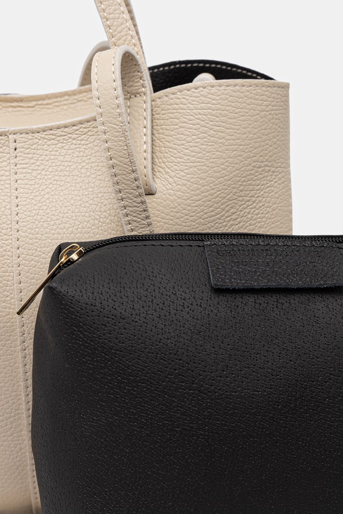 Answear.LAB torebka shopper damska skórzana beżowy A00003-G