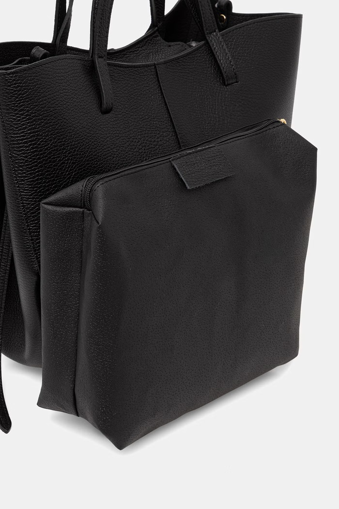 Answear.LAB torebka shopper damska skórzana czarny A00003-G
