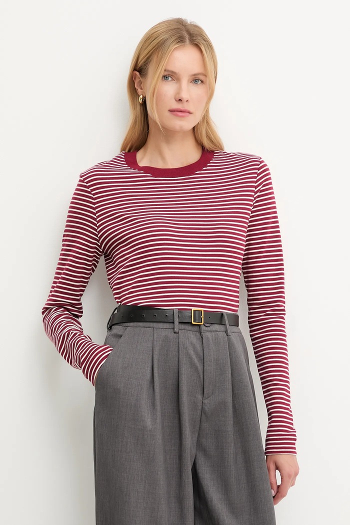 Answear.LAB longsleeve din bumbac rosu KR.6001.TOS