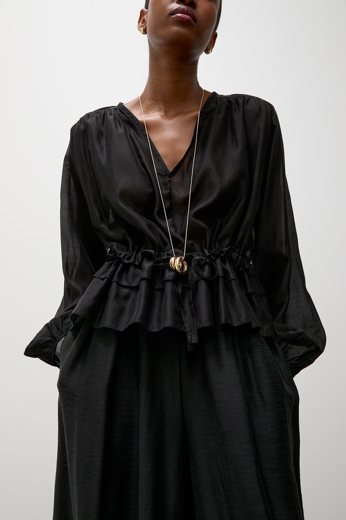 Answear.LAB bluzka damska z lyocellem czarny AW27-082.isr