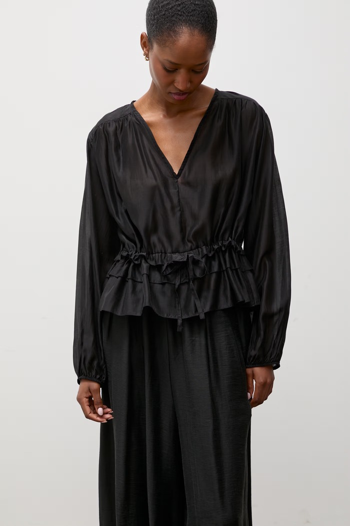 Answear.LAB bluzka damska z lyocellem czarny AW27-082.isr