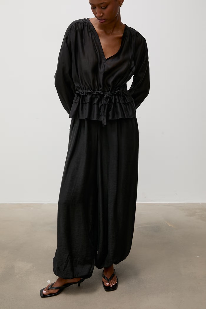 Answear.LAB bluzka damska z lyocellem AW27-082.isr czarny
