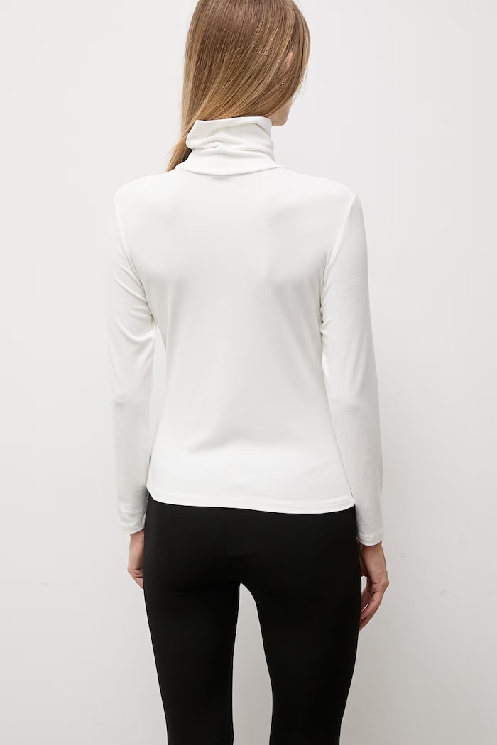 Odzież Answear.LAB longsleeve damski bawełniany z elastanem ASC-2895.fjk biały