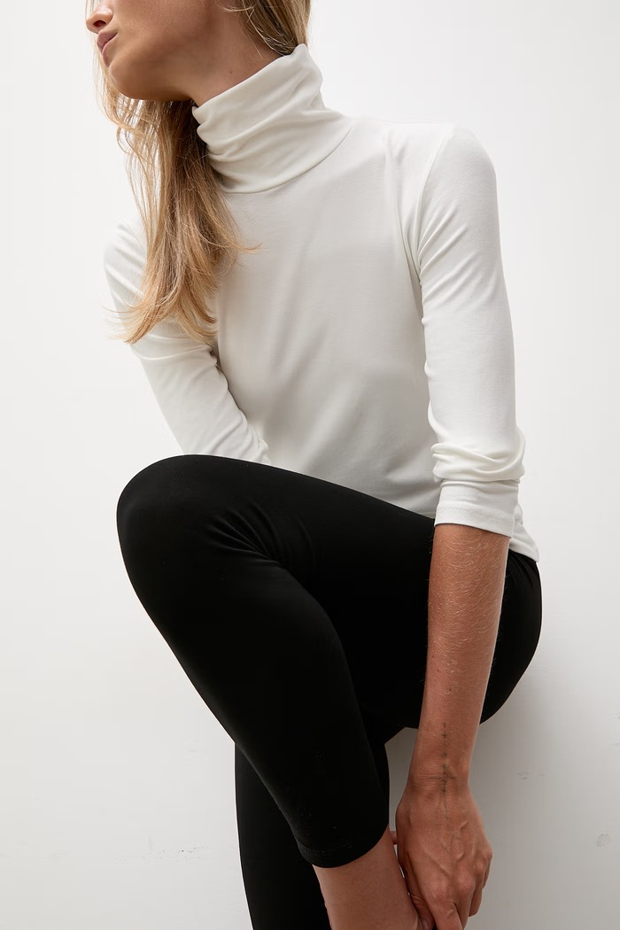 Answear.LAB longsleeve damski bawełniany z elastanem ASC-2895.fjk biały