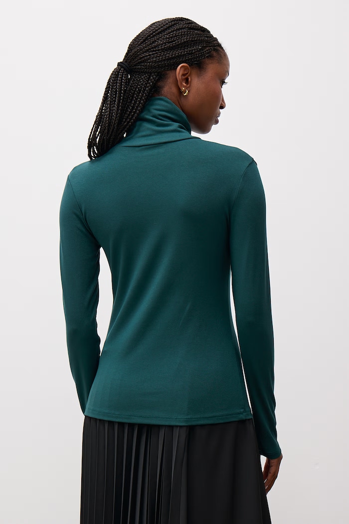 Odzież Answear.LAB Longsleeve damski bawełniany z elastanem ASC-2895.fjk turkusowy