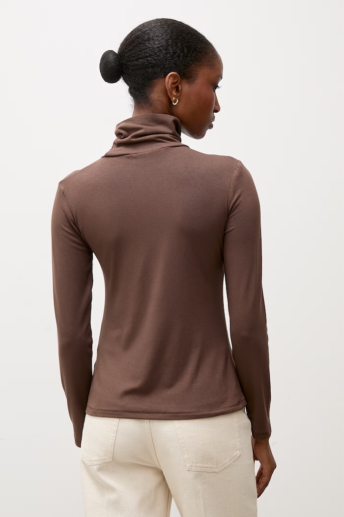 Odzież Answear.LAB longsleeve damski bawełniany z elastanem ASC-2895.fjk brązowy