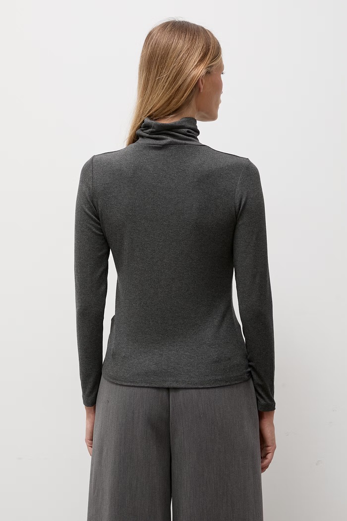 Odzież Answear.LAB longsleeve damski bawełniany z elastanem ASC-2895.fjk szary