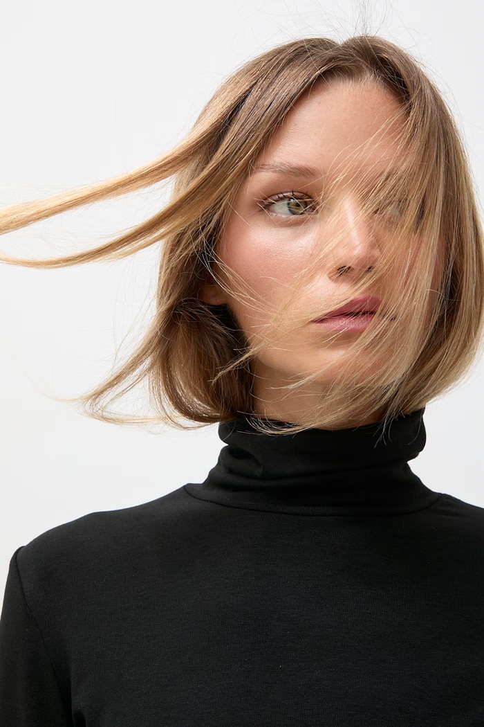 Answear.LAB longsleeve damski bawełniany z elastanem ASC-2895.fjk czarny