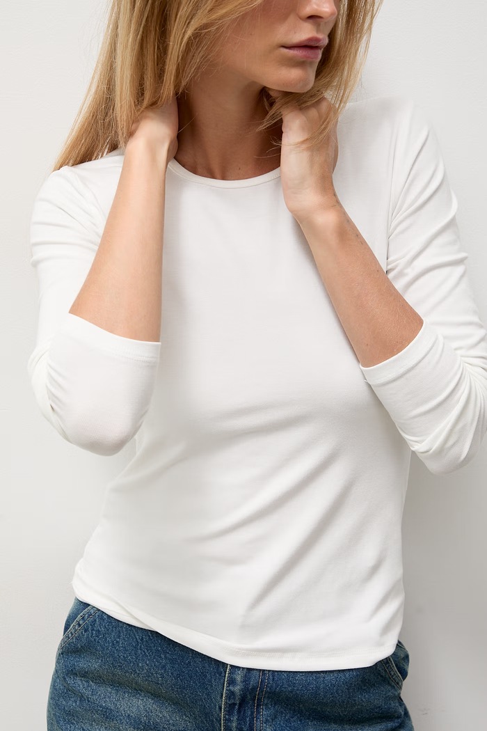 Answear.LAB longsleeve damski bawełniany z elastanem ASC2893.fjk