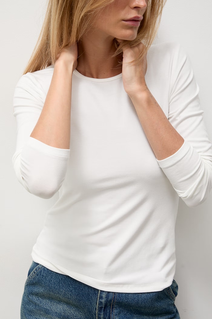 Answear.LAB longsleeve damski bawełniany z elastanem ASC2893.fjk