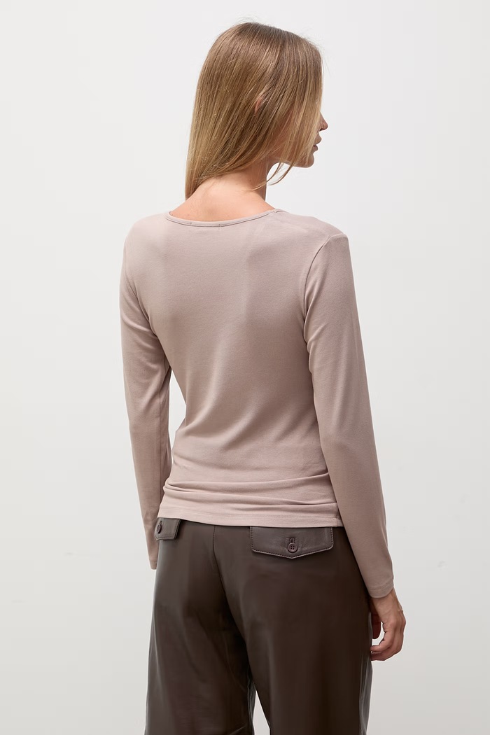 Odzież Answear.LAB longsleeve damski bawełniany z elastanem ASC2893.fjk brązowy
