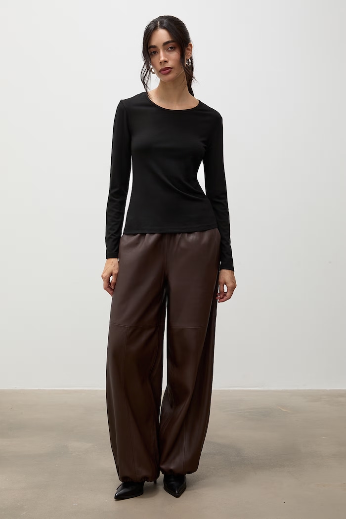 Answear.LAB Longsleeve damski bawełniany z elastanem ASC2893.fjk czarny WA26