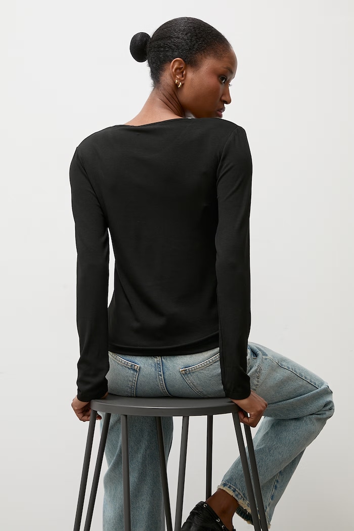 Odzież Answear.LAB longsleeve damski bawełniany z elastanem ASC2893.fjk czarny