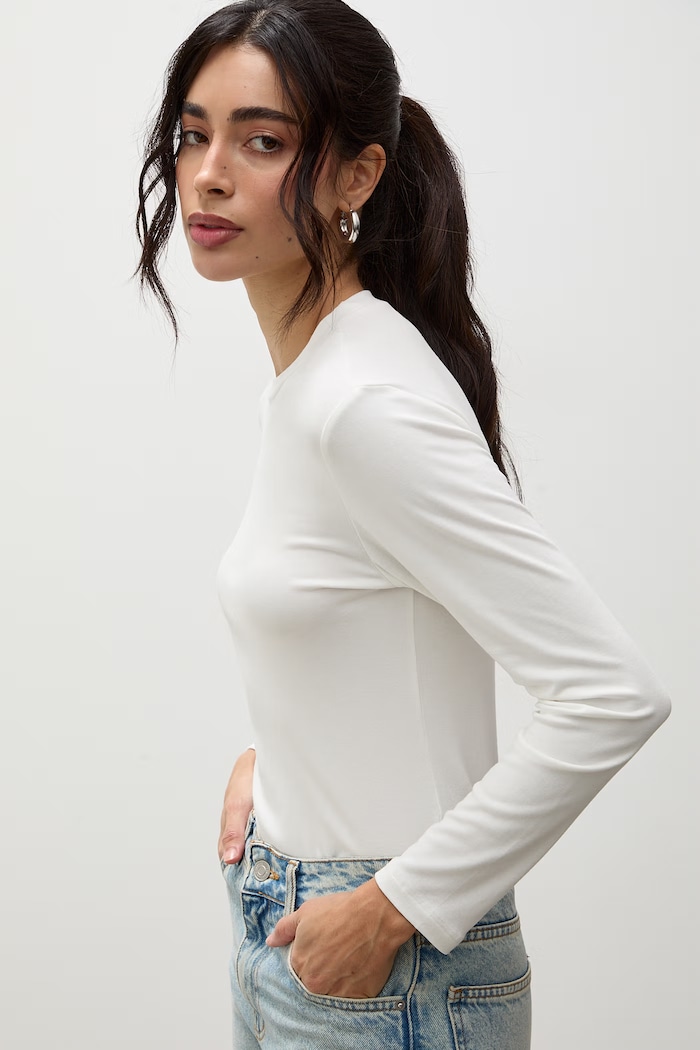 Body damskie bawełniane z elastanem Answear.LAB ASC2887.fjk biały