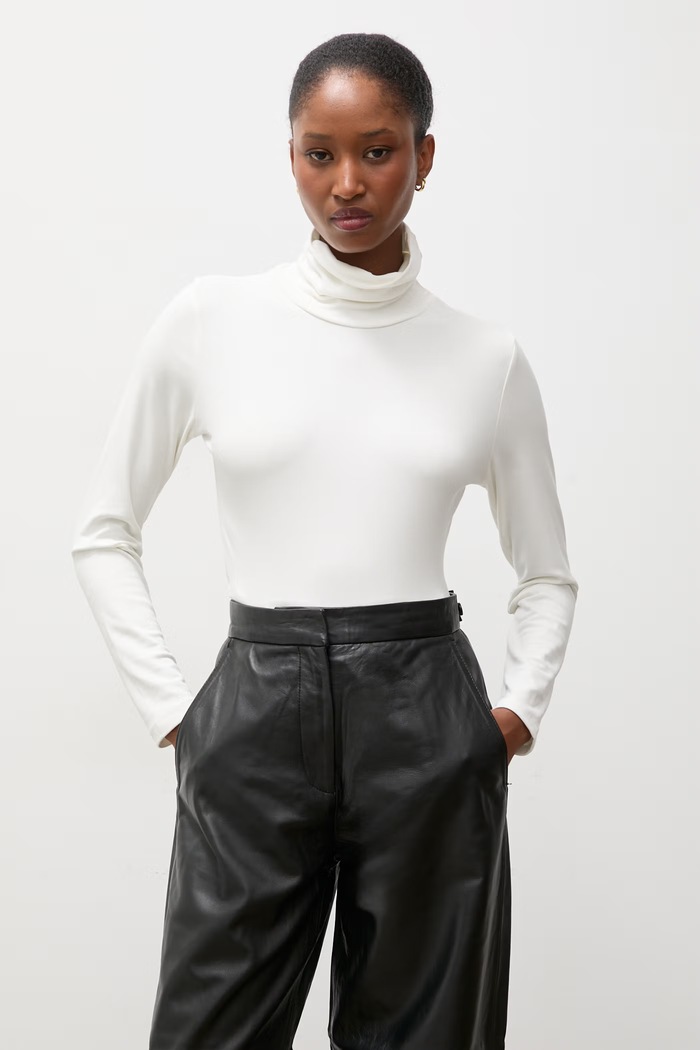 Longsleeve damski bawełniany z elastanem Answear.LAB ASC-2778.fjk biały