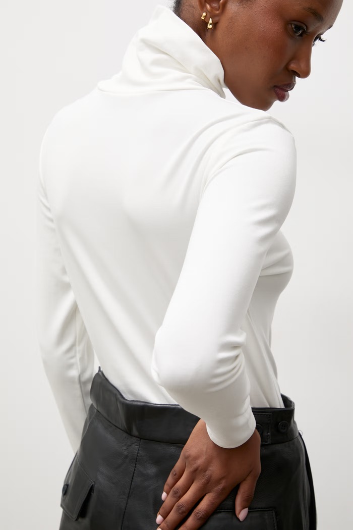 Longsleeve damski bawełniany z elastanem Answear.LAB biały ASC-2778.fjk