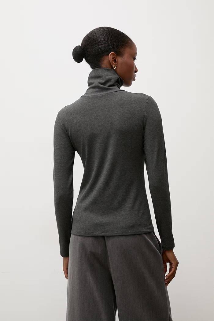 Odzież Answear.LAB Longsleeve damski bawełniany z elastanem ASC-2778.fjk szary