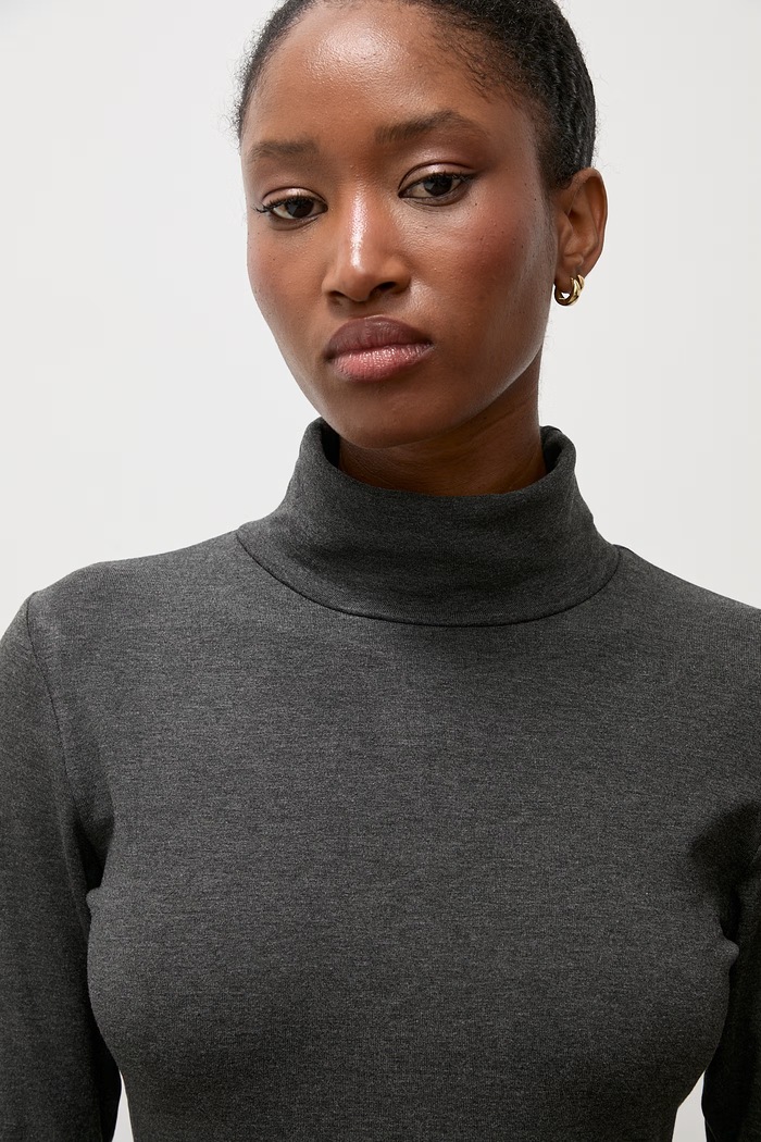 Longsleeve damski bawełniany z elastanem Answear.LAB ASC-2778.fjk szary