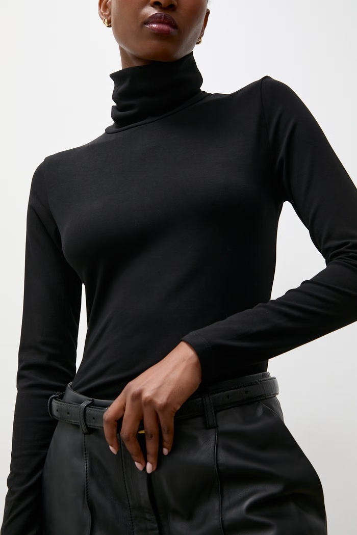 Longsleeve damski bawełniany z elastanem Answear.LAB ASC-2778.fjk czarny