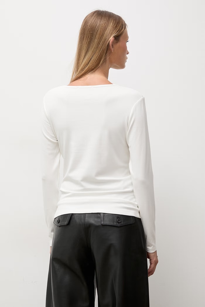 Odzież Answear.LAB Longsleeve damski bawełniany z elastanem ASC -2776.fjk biały