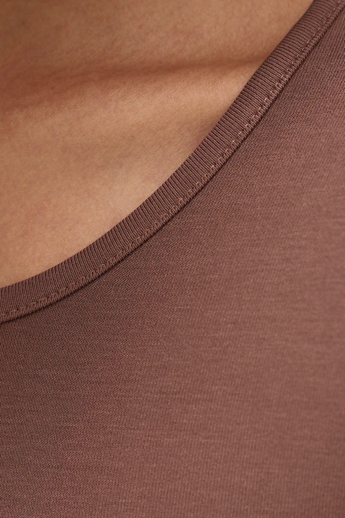 Longsleeve damski z dodatkiem jedwabiu Answear.LAB brązowy ASC -2776.fjk