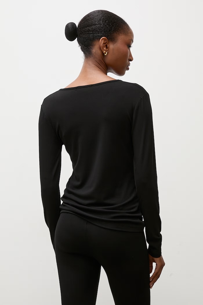 Odzież Answear.LAB Longsleeve damski bawełniany z elastanem ASC -2776.fjk czarny