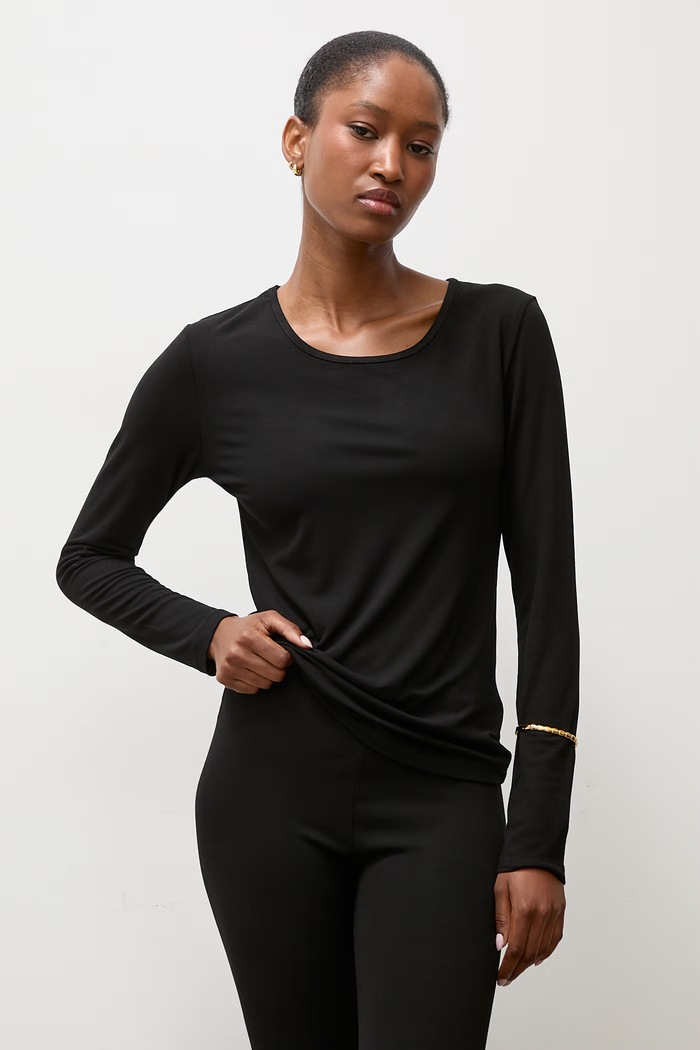 Longsleeve damski bawełniany z elastanem Answear.LAB ASC -2776.fjk czarny