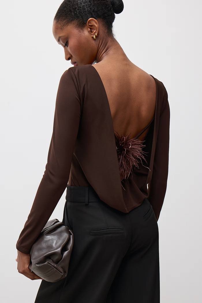 Answear.LAB Body damskie brązowy 95639.ijr