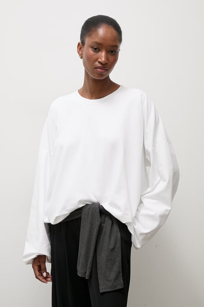 Answear.LAB bluza damska z bawełną biały POPPY.tok