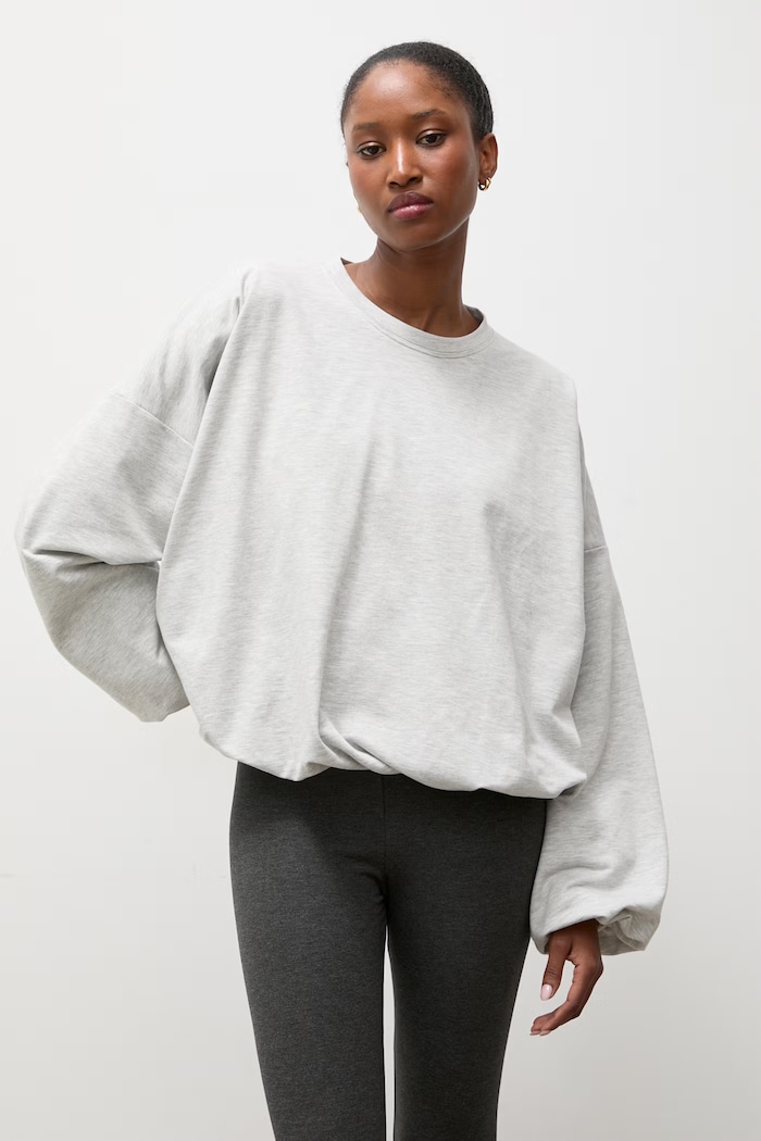 Answear.LAB bluza damska z bawełną szary POPPY.tok