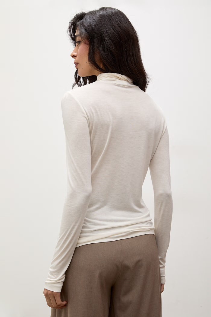 Odzież Answear.LAB Longsleeve damski z wiskozą ALANA.tok biały