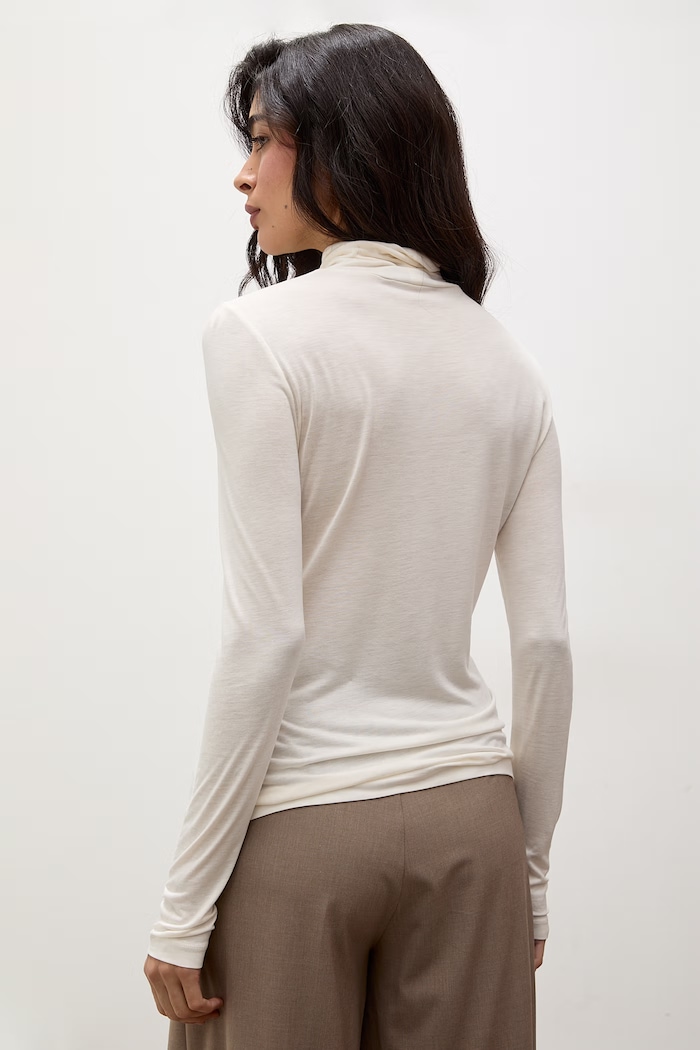 Odzież Answear.LAB Longsleeve damski z wiskozą ALANA.tok biały