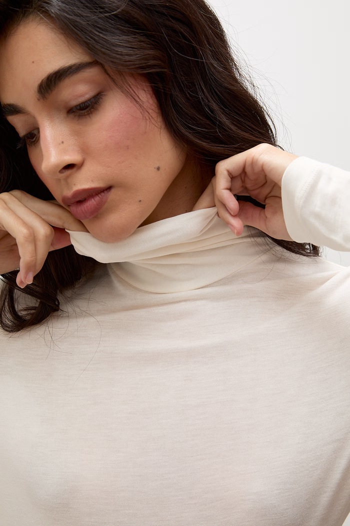 Longsleeve damski z wiskozą Answear.LAB biały ALANA.tok